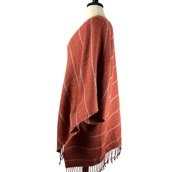 Boho Western Universal Threads Tassel Striped Poncho, Women's One Size Fits All - Picture 6 of 11